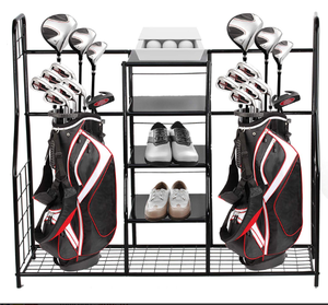 Golf Bag Garage Organizer Golf Ball Club Storage Holder Rack