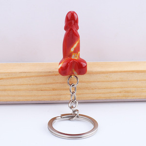 Commercio all'ingrosso Folk Craft cristalli curativi naturali quarzo rosa Dildo portachiavi cristallo intaglio pene per regalo pietra incisa - Product Image 5