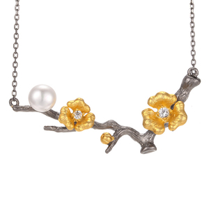 De <span class=keywords><strong>topacio</strong></span> <span class=keywords><strong>Blanco</strong></span>/botón de perla de la boda, Collar de plata de ley 925 joyería de regalo - Product Image 3