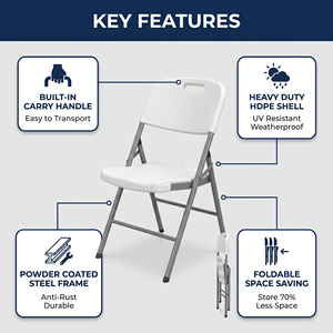 <span class=keywords><strong>เก้าอี้</strong></span>พับแบบกำหนดเองจากโรงงาน <span class=keywords><strong>ราคา</strong></span><span class=keywords><strong>ถูก</strong></span> สีสันสดใส พลาสติก สำหรับใช้งานกลางแจ้ง พักผ่อนในสวน งานแต่งงาน งานปาร์ตี้ - Product Image 5