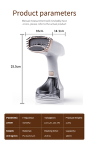 Vaporizador <span class=keywords><strong>de</strong></span> Ropa Portátil Profesional <span class=keywords><strong>de</strong></span> 1900W, Tres Niveles <span class=keywords><strong>de</strong></span> Vapor, <span class=keywords><strong>Plancha</strong></span> <span class=keywords><strong>de</strong></span> Vapor Eléctrica <span class=keywords><strong>de</strong></span> Mano - Product Image 4