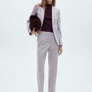 Women's Customizable Slim Fit <b>Blazer</b> with Slit Lapels and Single <b>Button</b> Design Solid Pattern Woven Customizable Women's <b>Blazer</b> - Product Image 2