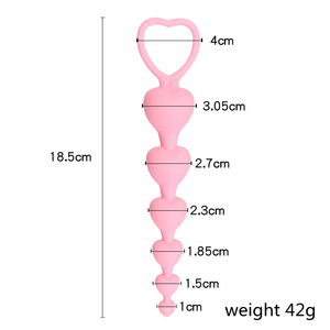 6 perline Anal Plug cuore grandi palline anali in Silicone giocattoli a forma di ano G-Spot stimolanti le spine per adulti giocattoli sessuali coppia di donne <span class=keywords><strong>Sexy</strong></span> - Product Image 2