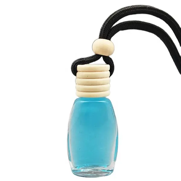 9ml empty car hanging accessory perfume bottle for air freshener with wooden cap