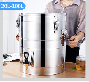 304 baril de nourriture en acier inoxydable à double paroi garder au chaud pot à soupe récipient de stockage des aliments avec <span class=keywords><strong>robinet</strong></span> - Product Image 3