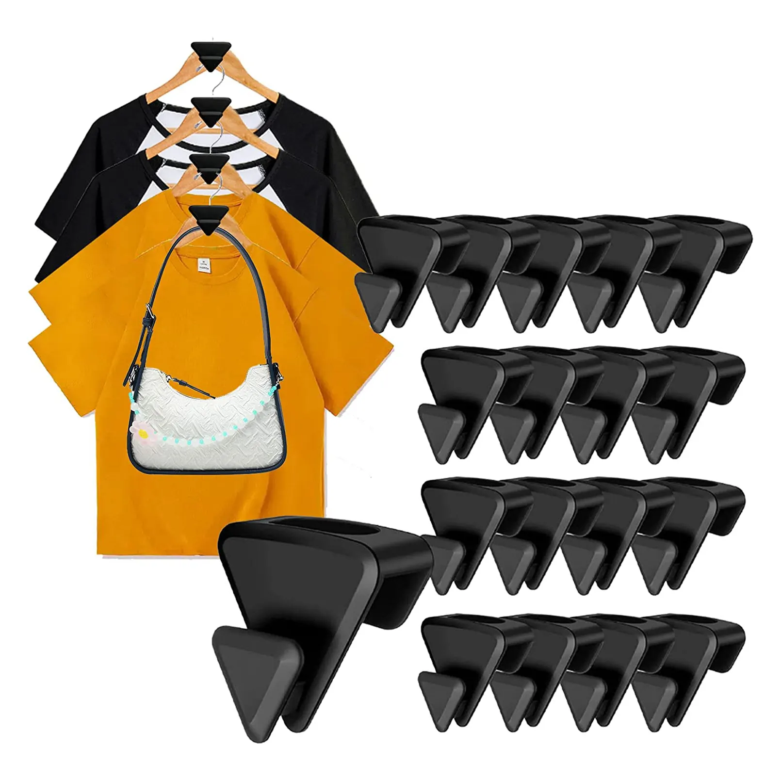Крючки-вешалки с треугольниками, каскадные вешалки для большего объема в шкафу до 3 раз, простой в использовании дизайн для организации одежды