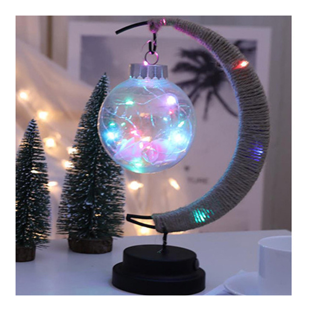 Hot Sale Bedroom LED Decoration Wishing Ball Moon Light Hemp Rope USB Enchanted Lunar Lamp