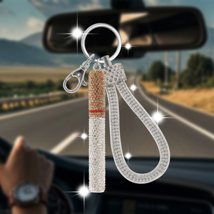 Porte-clés scintillant en strass pour cigarettes, breloque de sac en cristal entièrement ornée de diamants, pendentif de voiture, porte-clés tendance TikTok - Product Image 6