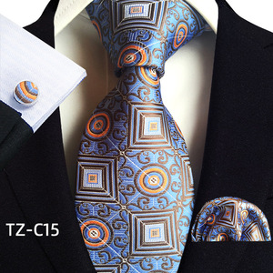 Moda Paisley Designs Mens Tie and Pocket Square Set Gemelos 3PCs Corbata Set para hombres Boda Corbata Pañuelo Accesorios Corbatas - Product Image 3