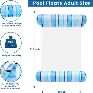 Lot de 2 flotteurs gonflables 4-en-1 en PVC épais multi-usages pour piscine, <span class=keywords><strong>hamac</strong></span> d'eau pour adultes, radeaux de transat. - Product Image 3