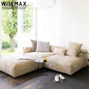 Wisemax sofás de mobiliário, sofás de decoração para sala de estar, sofás de tecido modular com penas