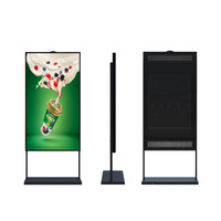 Moniteur LCD publicitaire suspendu pour vitrine intérieure de 75 pouces, compatible Android, IP65, OEM, gestion à distance, autonome, garantie 1 an