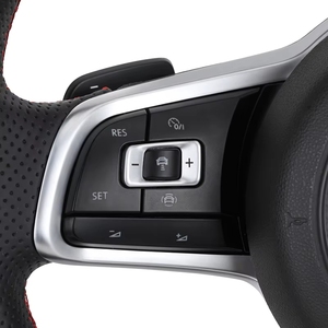 Volante Deportivo de Cuero Semiperforado R <span class=keywords><strong>Line</strong></span> para VW Golf 5 6 7 R MK5 6 7 Polo CC - Product Image 3
