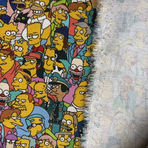 Tela <span class=keywords><strong>de</strong></span> Lona <span class=keywords><strong>de</strong></span> Algodón con Estampado <span class=keywords><strong>de</strong></span> <span class=keywords><strong>Los</strong></span> Simpson, Duradera y Personalizable, Sin Pedido Mínimo para Bolsas <span class=keywords><strong>de</strong></span> Mano - Product Image 1