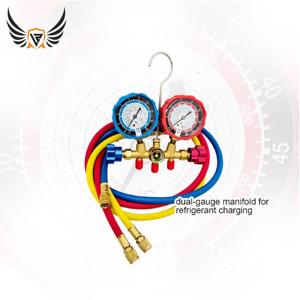 Linzhi Air Conditioning Tools R22 R410A R404A <strong>R134A</strong> Refrigerant <strong>Manifold</strong> <strong>Gauge</strong> Dual Meters With Connecting Pipe - Product Image 2