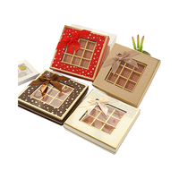 Boîtes cadeaux pour truffes au chocolat de qualité alimentaire de la marque QIYIN, jetables, pour la Saint-Valentin, carrées, rigides, avec un motif en treillis, impression bronzée, carton gris