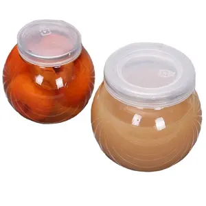 Contenedor de alimentos con forma de bola transparente, 4oz, 7oz, pudín, yogurt, jarra de vidrio con cubierta