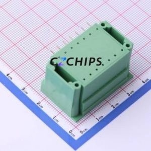 DB2ERHM-3.81-2*7P-GN Plug-in Terminal Block Bent Lead Through Hole,P=3.81mm Board-to-Board / Socket - Closed Screw Fixing 2x7P - Product Image 2
