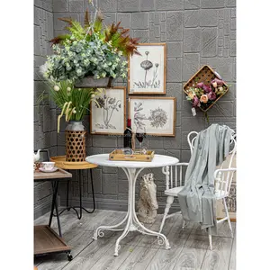 Innova Banquet Home Dining Garden Central Table Console Metal American Country Decorative Hotel Restaurant Round Antique White