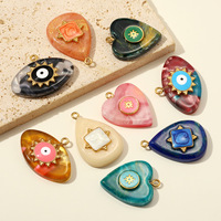 Breloques en résine acrylique motif marbre, plaqué or 18 carats, formes géométriques variées, pendentifs religieux, pour bricolage enfant, vente en gros