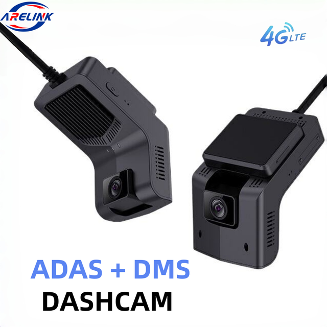 4G ADAS Fleet Dashcam Front Rear Dual Camera, Real Time Live View GPS Tracking, Vehicle Recorder Camera System for Truck Car