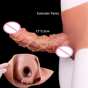 SXXY Hollow <b>Dildo</b> Pants Penis Enlargement Extender Pants Silicone Harness Couples Sex Pleasure Penis Extender Cover Cock Sheath - Product Image 1