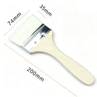Pinceau de nettoyage à manche en bois massif du fabricant, brosse à peinture DIY de 3 pouces à poils de laine, OEM