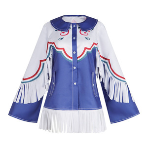 Costume de cosplay Street Fighter 6 Lily pour femme, veste bleue à franges, tenue de personnage de jeu pour Halloween et scène - Product Image 1