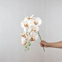 Anggrek Phalaenopsis Buatan Tangan Realistis Tangkai Tunggal Bunga Artifisial untuk Dekorasi Rumah Pernikahan Hari Valentine