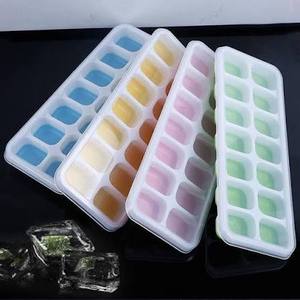Bac à glaçons en silicone HALO avec couvercle transparent, 14 compartiments, moule à glace flexible à démoulage facile, qualité alimentaire, empilable, pour la maison - Product Image 1