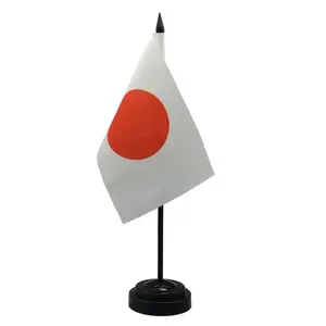 כל מדינה דגלי ושמות תמונות משרד עסקי שולחן קישוט באיכות גבוהה פוליאסטר יפני שולחן דגלי עם פלסטיק בסיס