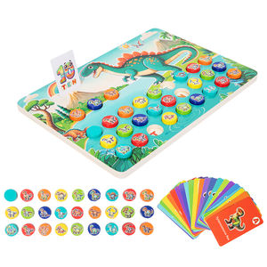Nuovo Gioco da Tavolo in Legno a Tema Dinosauri per Bambini, Regalo Educativo con Lettere da Imparare, Flashcard e Gioco di Pesca - Product Image 3