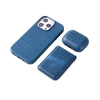 Authentique pour Crocodile Pattern Magnetic Card Holder Full Package for iPhone 17 Earphone Case Set for AirPods Pro Mobile Phone