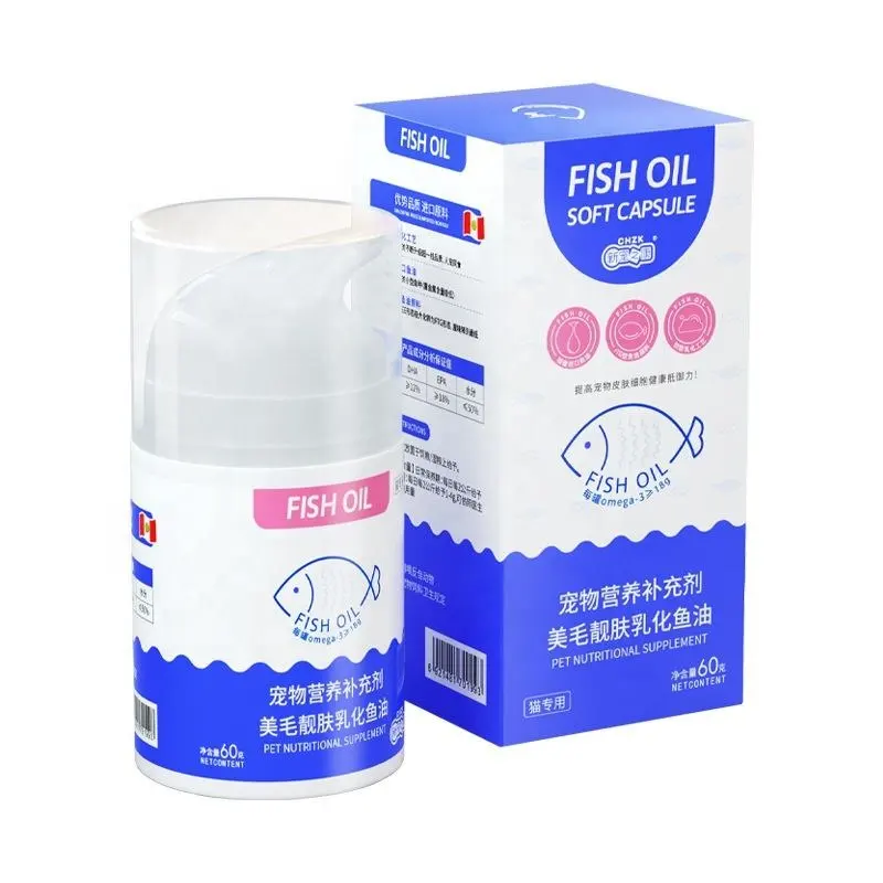 Nhà sản xuất bán buôn 50ml Omega 3 emulsified dầu cá Pet Dinh dưỡng bổ sung Dog Cat sản phẩm sức khỏe bán buôn