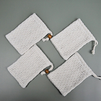 Vente en gros sachets de savon exfoliant à suspendre en maille noire bambou coton jute mousse sisal gel douche bain