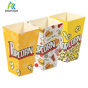 Scatola di pollo fritto in carta kraft all'ingrosso con logo personalizzato, tazze per popcorn