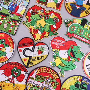 Nederland Oeteldonk Patches Kikker Cartoon Borduurwerk Patch Ijzer Op Dier Geborduurd Embleem Carnaval Patch Voor Kleding - Product Image 1