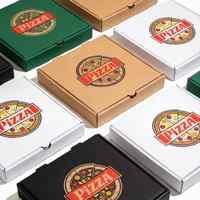 Boîte à pizza en carton ondulé personnalisée, design écologique résistant à la graisse, pour la livraison, les plats à emporter, les pizzerias et les restaurants