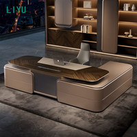 Ensemble de meubles de bureau en forme de L Liyu, design moderne, table de direction en MDF, bureau de direction high-tech, mobilier de bureau