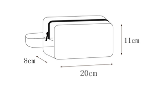Petite trousse de toilette imperméable et économique en matériau gaufré, avec logo personnalisé imprimé en sérigraphie rouge, fermeture éclair pour la beauté - Product Image 6