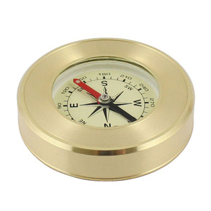 Bussola per esterni nautica rotonda liquida portatile in metallo ottone - Product Image 2