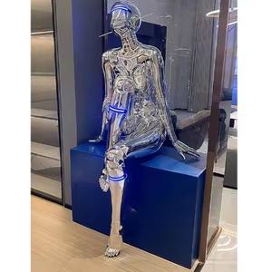 Estatua de robot sexy personalizada de fibra de vidrio, escultura de robot de señora desnuda para Club Bar, decoración interior, tema de Arte de resina para decoración de <span class=keywords><strong>cine</strong></span> - Product Image 6