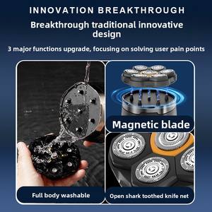 Komindon 마그네틱 7D 로터리 전기 면도기 IPX6 방수 습식 건식 면도 LED 디스플레이 대머리 남성용 충전식 헤드 면도기 - Product Image 2