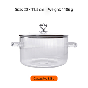 Casserole en verre résistant à la chaleur avec couvercle, cuisson non toxique et saine - Product Image 6