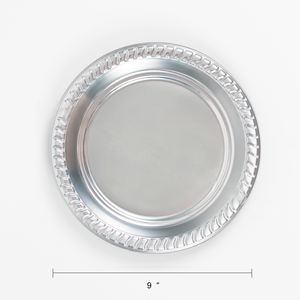7'' 9'' 10.25'' Round Salad Dessert <b>Dinner</b> Charger <b>Plates</b> <b>Plastic</b> Serving Tray Red Gold Silver PS <b>Plastic</b> <b>Plates</b> for Table - Product Image 3