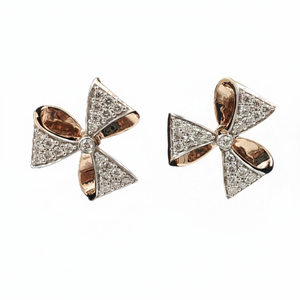 Boucles d'oreilles en diamant blanc brillant pour femmes cultivées en laboratoire plaqué rhodium certifié IGI en or 14 carats style vintage - Product Image 2