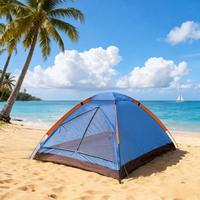 Tente de camping d'extérieur 2 personnes Portable Légère Résistante aux intempéries Simple Quatre saisons Ouverture rapide Grand espace Moustiquaire pour