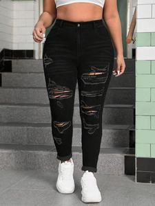 Ripped Jeans Colombianos Venta caliente <span class=keywords><strong>Mujer</strong></span> Cintura alta Skinny Jeans High Stretch Slim Jeans Moda Casual Pies pequeños <span class=keywords><strong>Pantalones</strong></span> - Product Image 6