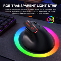 Souris de jeu M820 ergonomique optique sans fil 2.4G+BT 6D 1600 DPI 6 boutons USB/Type-C rétroéclairée RGB rechargeable pour droitier