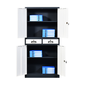 Armoire de bureau en métal pleine hauteur avec 2 tiroirs, armoire de rangement en acier pour dossiers - Product Image 5